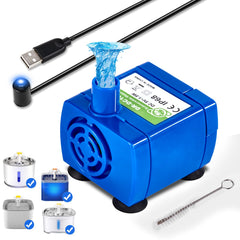 Pompe Monsin pour fontaine chat ronde, alimentation fiable et silencieuse.
