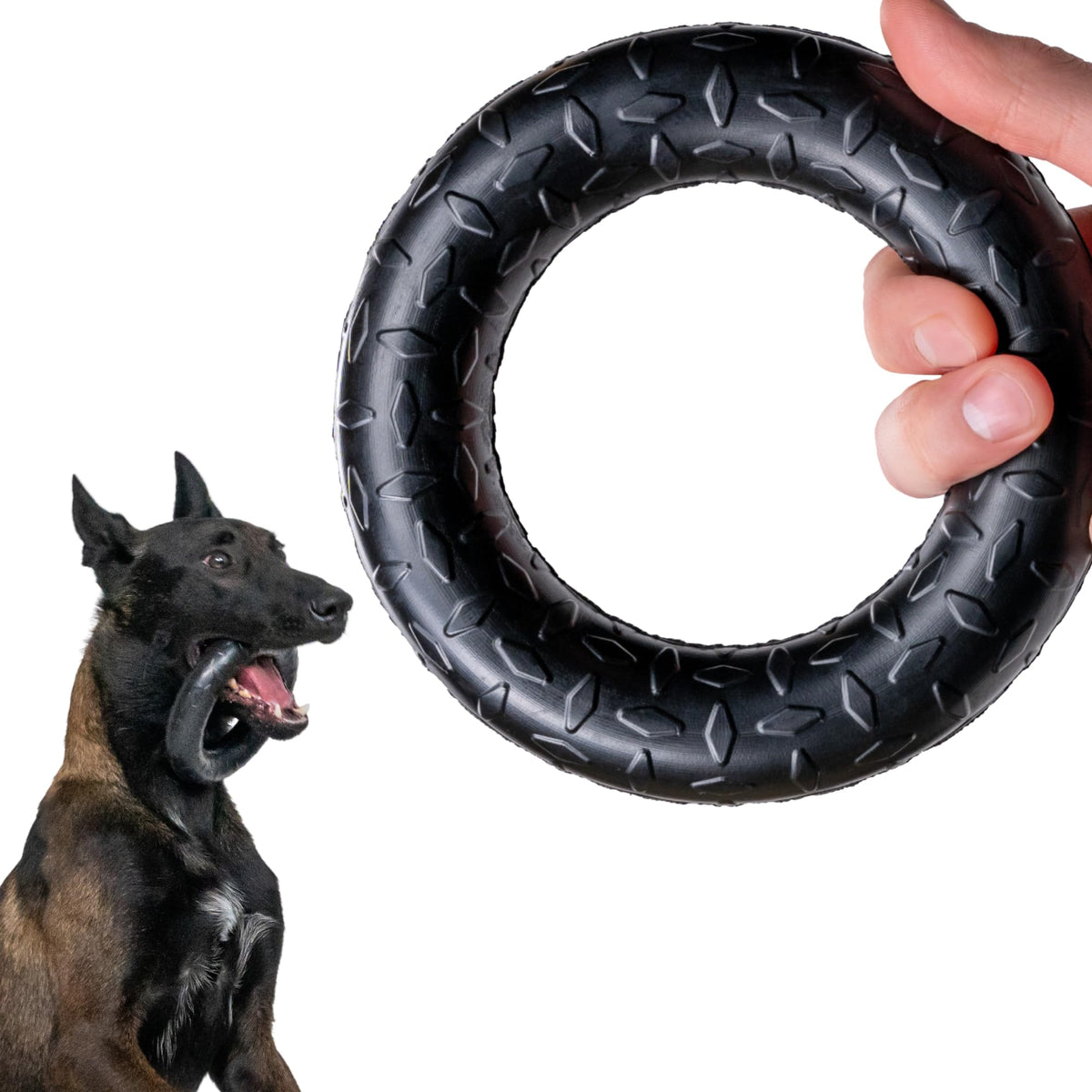 Monster K9, anillo indestructible, ideal para mordidas fuertes y juego seguro.