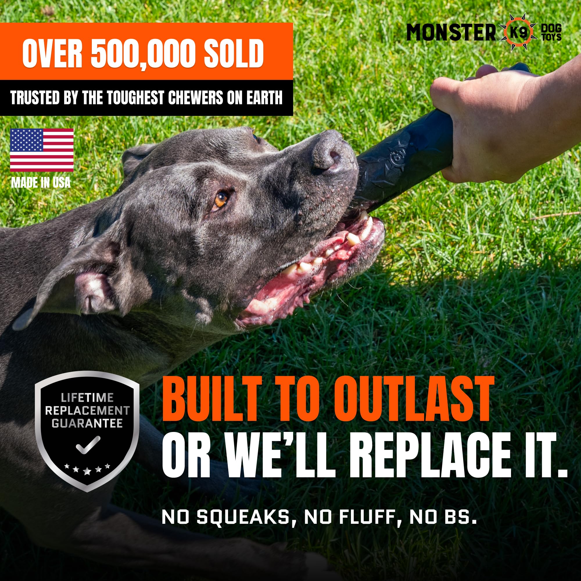 Monster K9 Goma Natural Resistente, ideal para mordidas intensas.