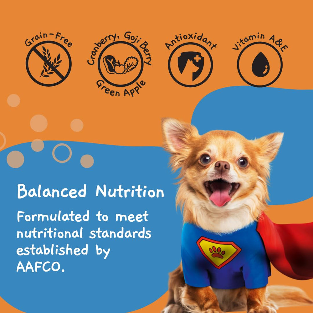 MOOCHIE pato nutrición equilibrada para razas pequeñas sin granos.