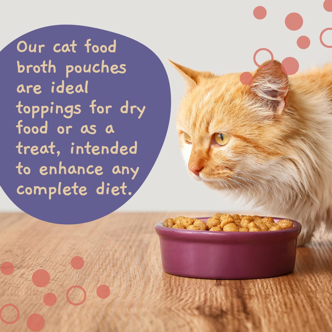 MOOCHIE topping de caldo para gatos sobre croquetas, mejora la experiencia