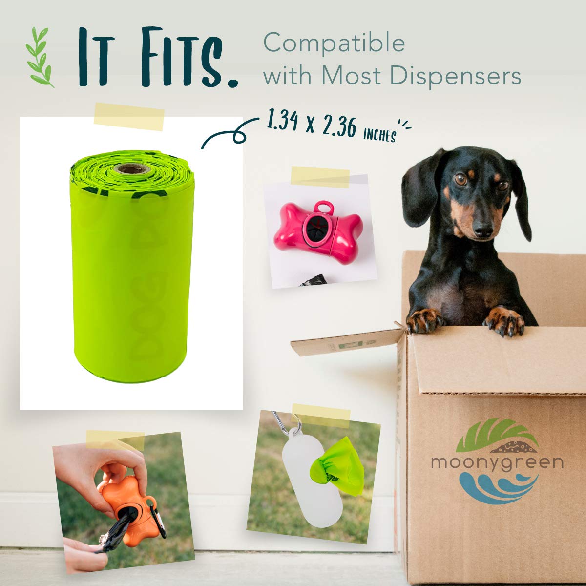 Moonygreen bolsas compostables de alta resistencia para recoger heces con seguridad