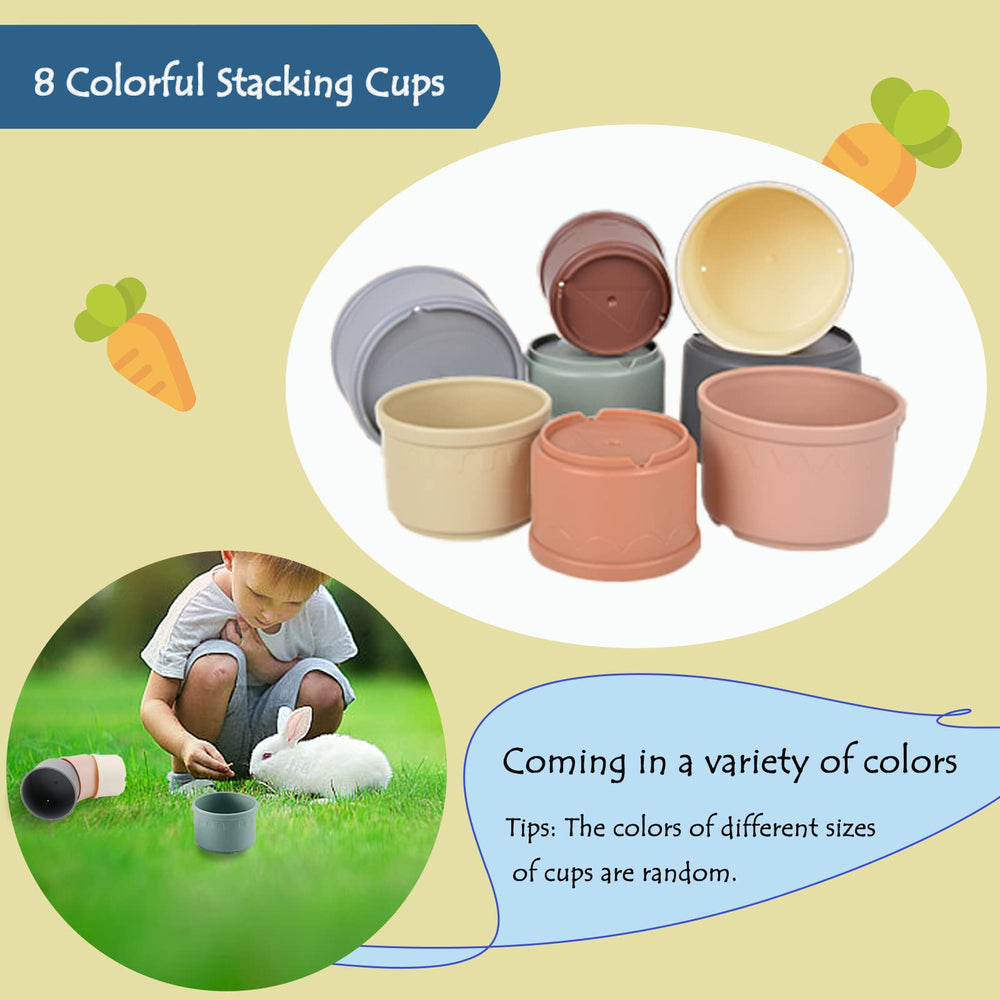 Mooydee conjunto 8 tazas conejo cobaya: almacenamiento compacto al apilar