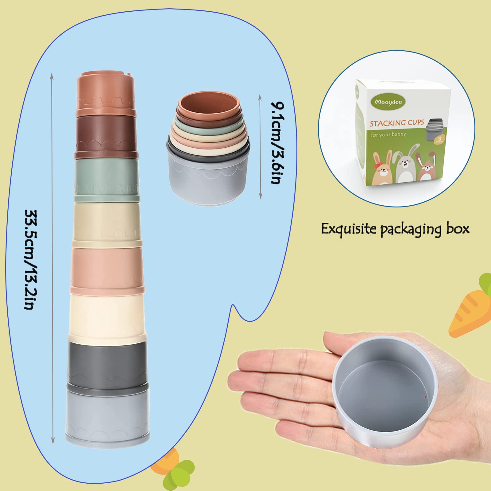 Mooydee tazas apilables cobaya: juego seguro y reciclable para pequeños roedores