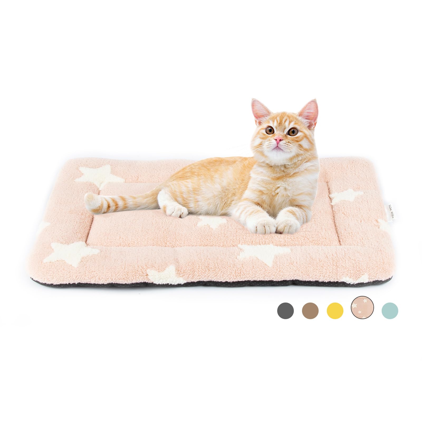Cama Mora Pets para gatos en rosa, lavable a máquina para uso diario.