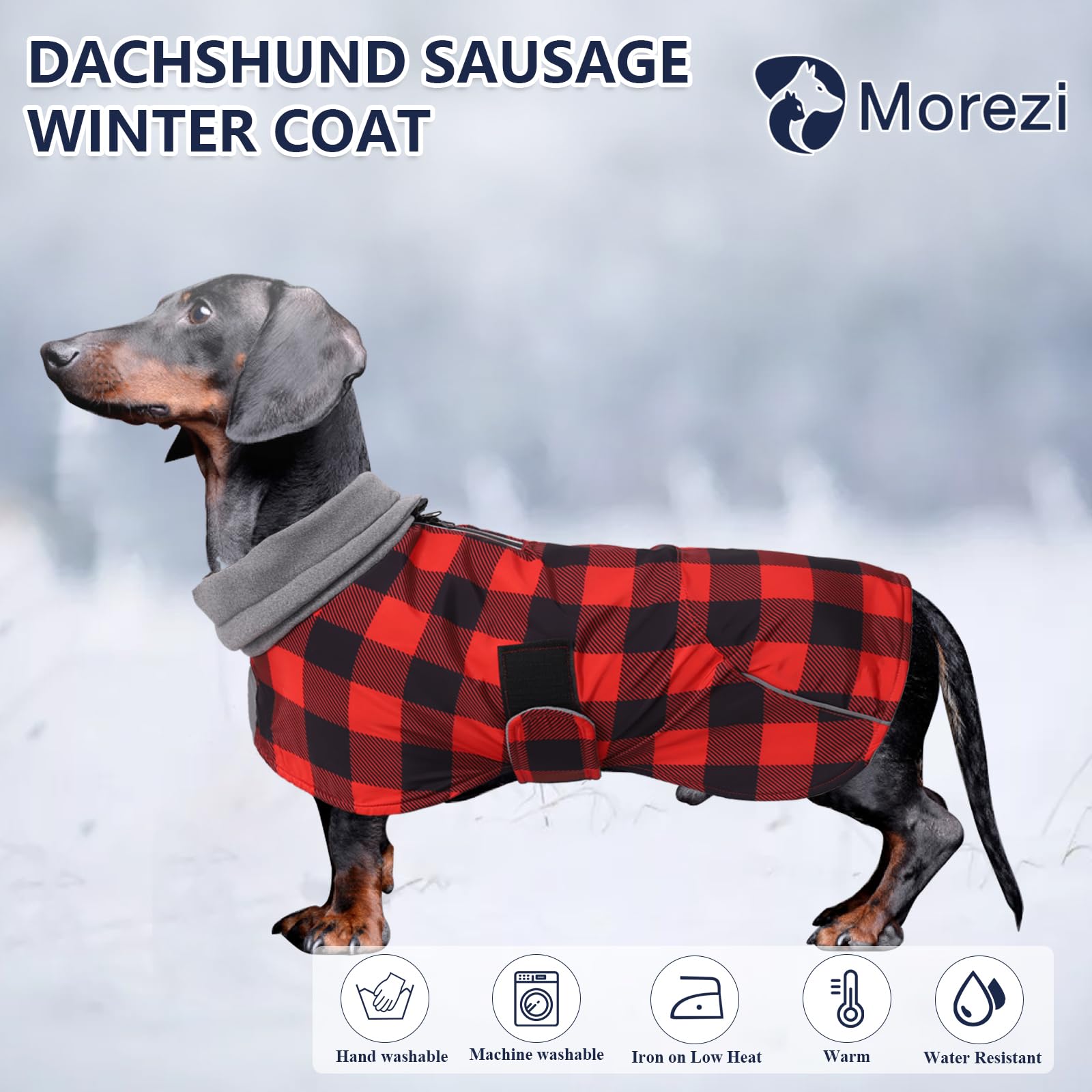 Morezi forro polar para dachshund, interior cálido para días fríos.