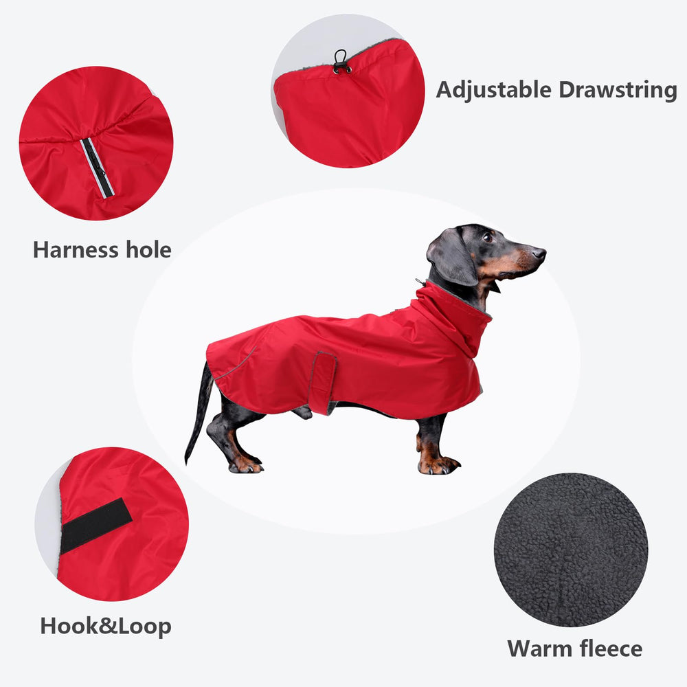 Morezi abrigo con forro polar para perro salchicha, calor suave y cómodo