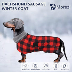 Morezi capa impermeable para perro salchicha, vista lateral, ajuste cómodo y seguro