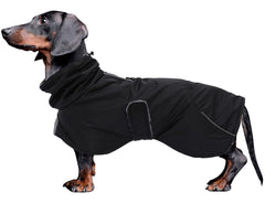 Chaleco Morezi impermeable para dachshund con forro de felpa, ideal para días lluviosos