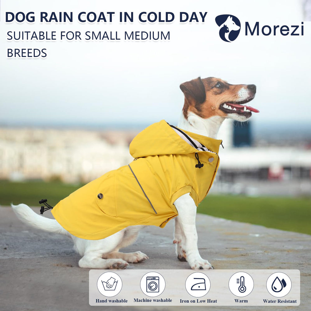Morezi chaqueta de lluvia para perro con cremallera, fácil de poner y quitar