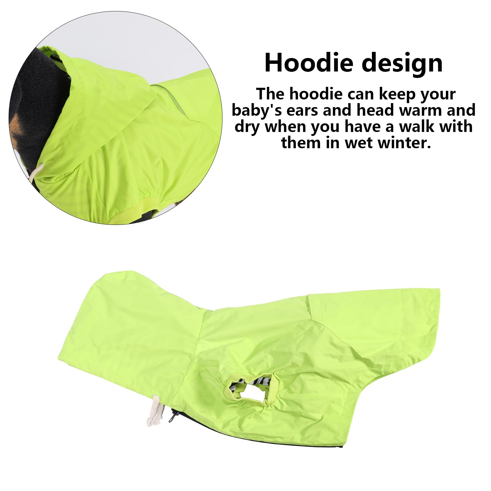Morezi chaqueta lluvia para perros verde claro capucha; protege la cabeza en días lluviosos.