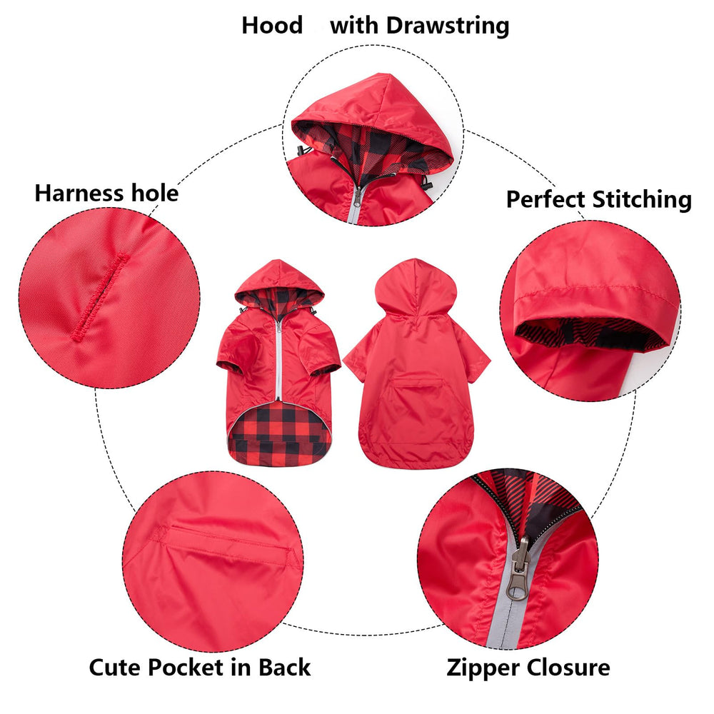 Morezi chubasquero perro con bolsillos prácticos para snacks