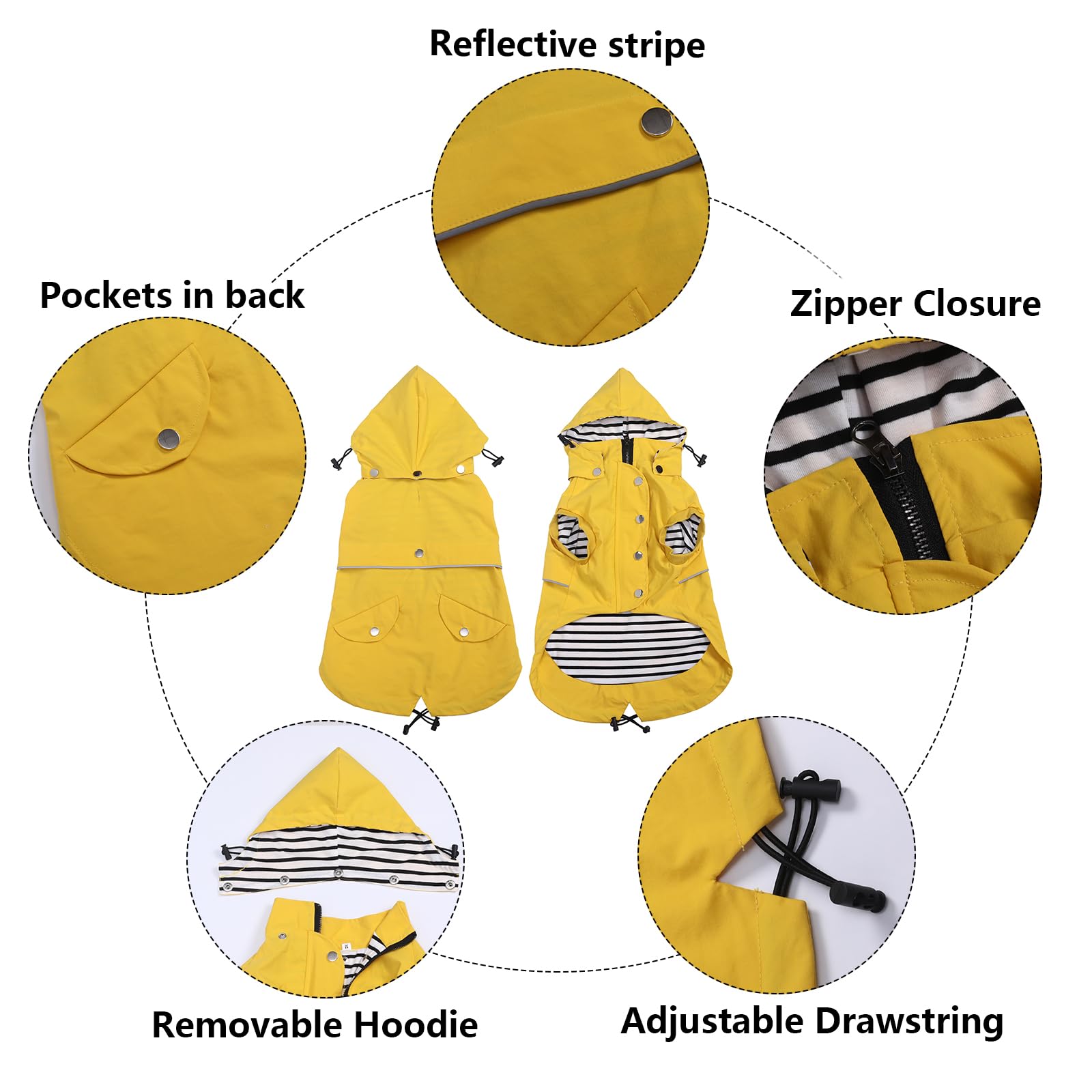 Morezi impermeable para perros con abertura para arnés para paseos seguros