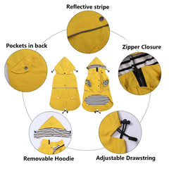 Morezi impermeable para perros con abertura para arnés para paseos seguros