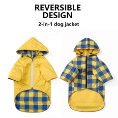 Morezi impermeable para perro con orificio para arnés y bolsillo trasero práctico.