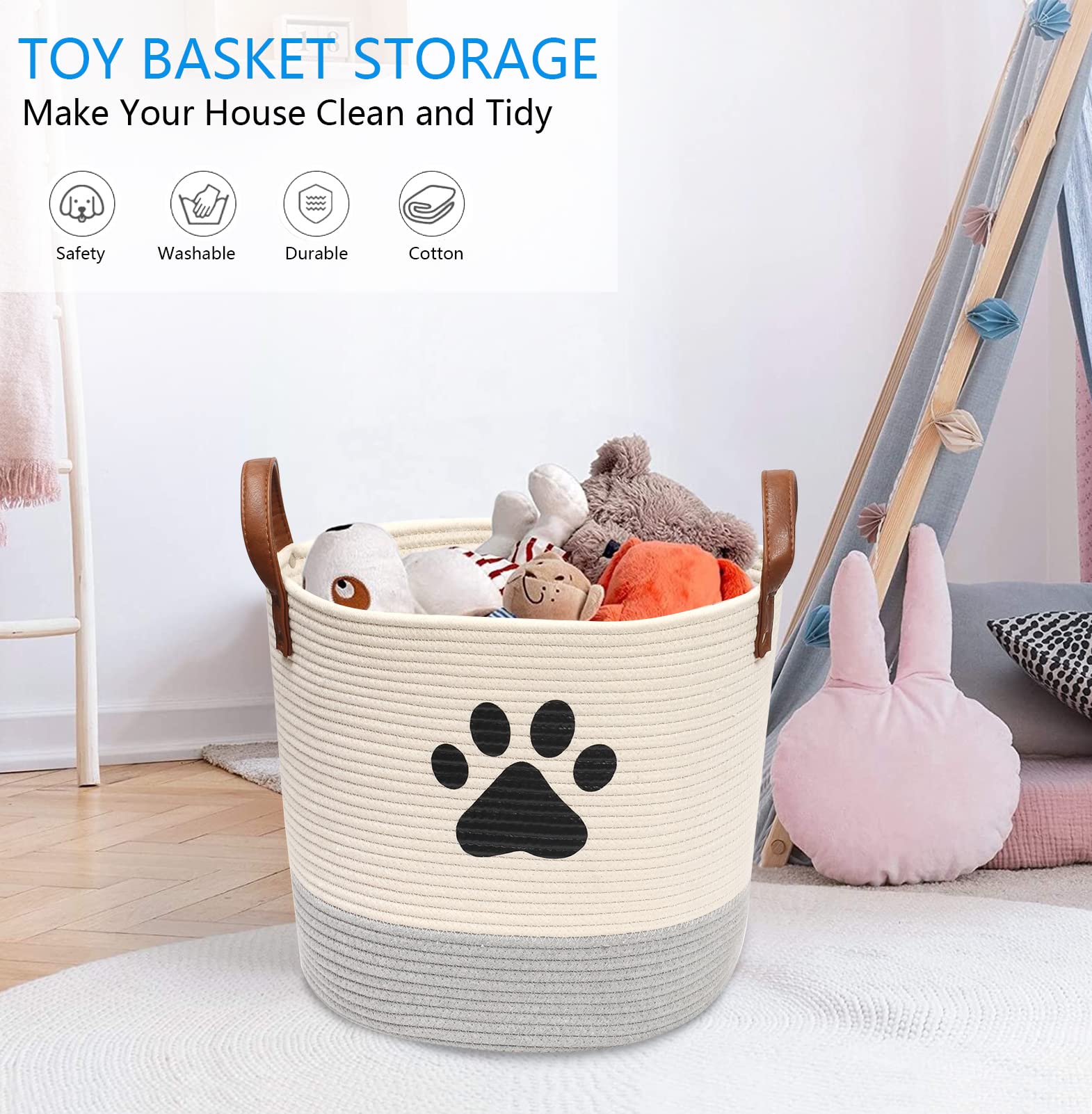 Morezi organizador para perros con asas, fácil de mover entre habitaciones.