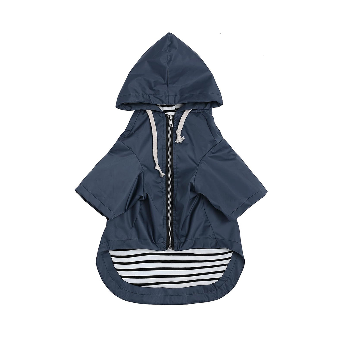 Morezi impermeable para perro azul con cierre seguro, útil para paseos en lluvia.