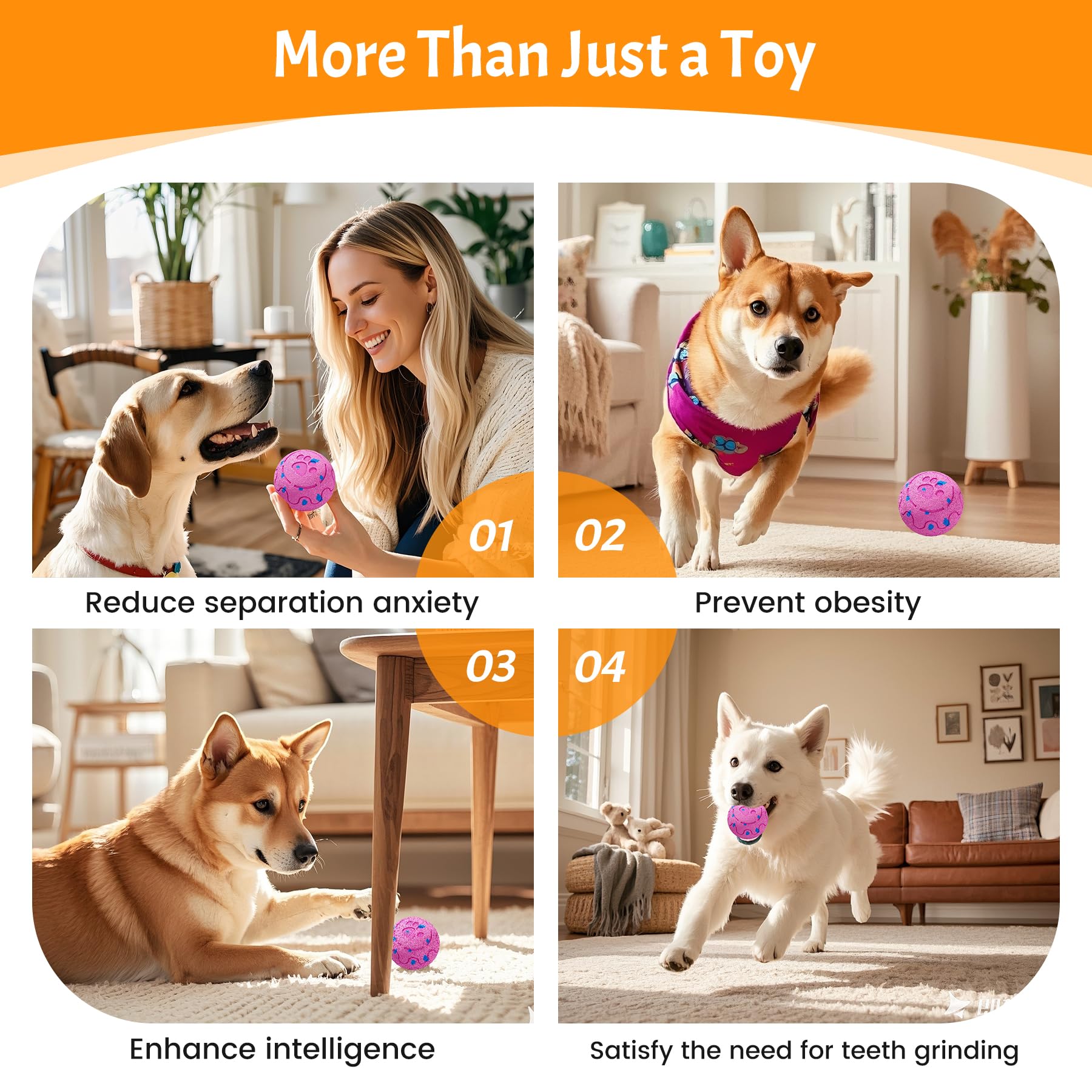 Morhandisn bola interactiva rosa, perfecta para sesiones de entrenamiento y paseo.