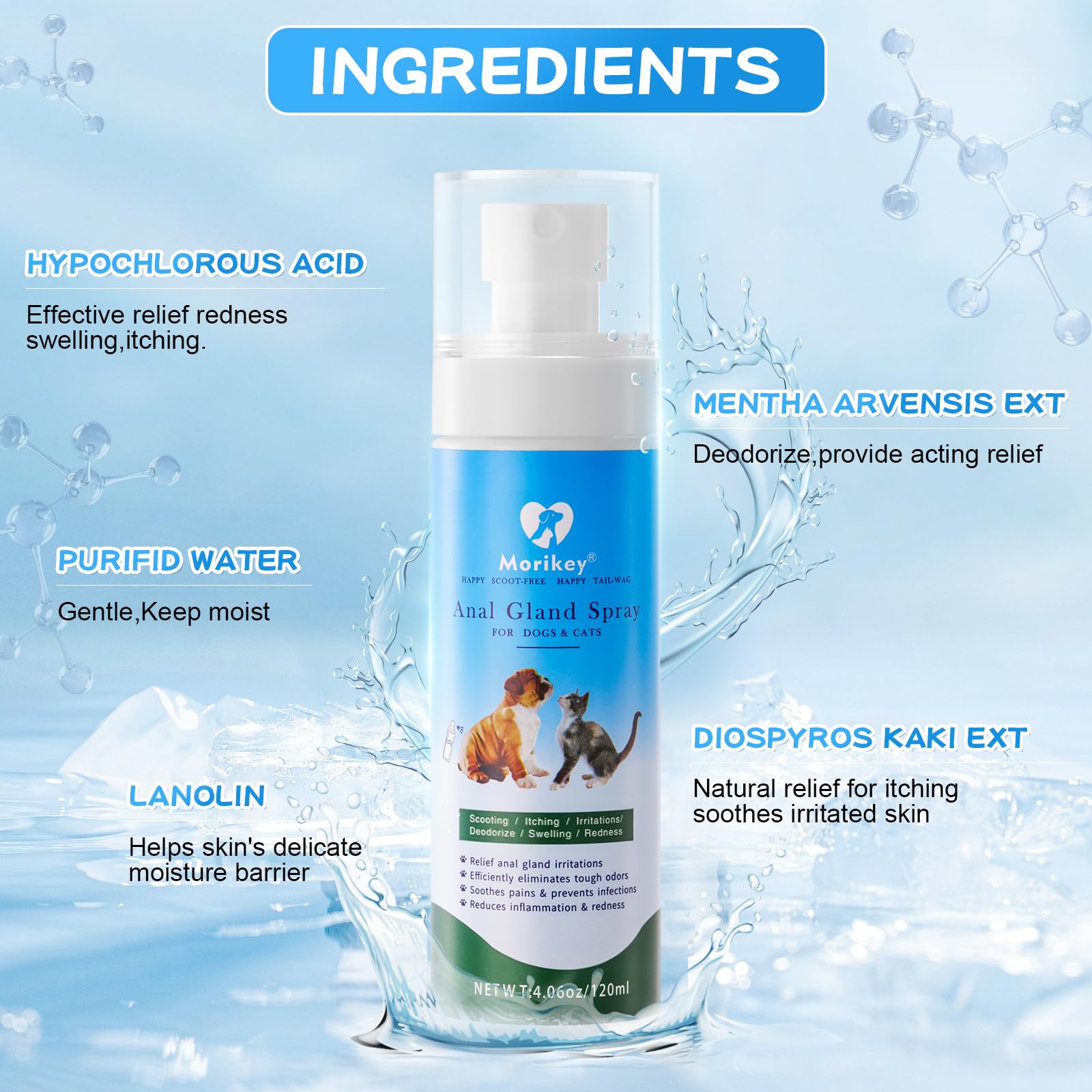 Morikey rociador anal, ingredientes naturales para un cuidado suave sin irritación.