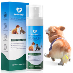 Morikey rociador anal para perros y gatos, bote visible, alivio suave de molestias.
