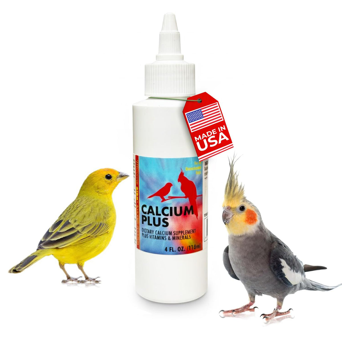 Morning Bird Calcium Plus Liquid vertido en agua para aves mejora la ingesta de calcio