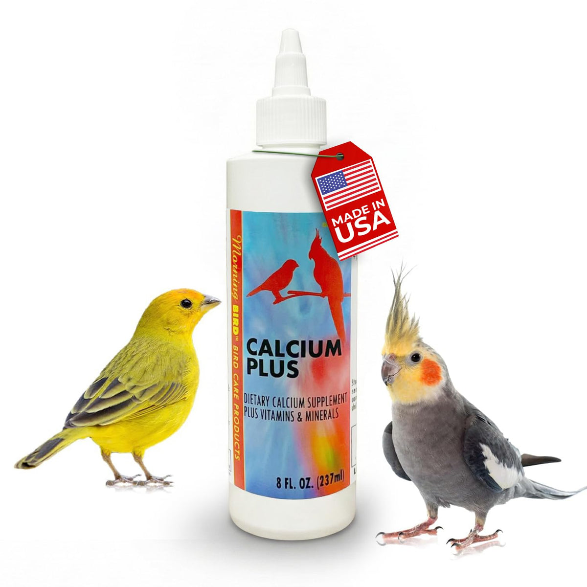 Morning Bird Calcium Plus líquido se vierte en agua para absorción rápida