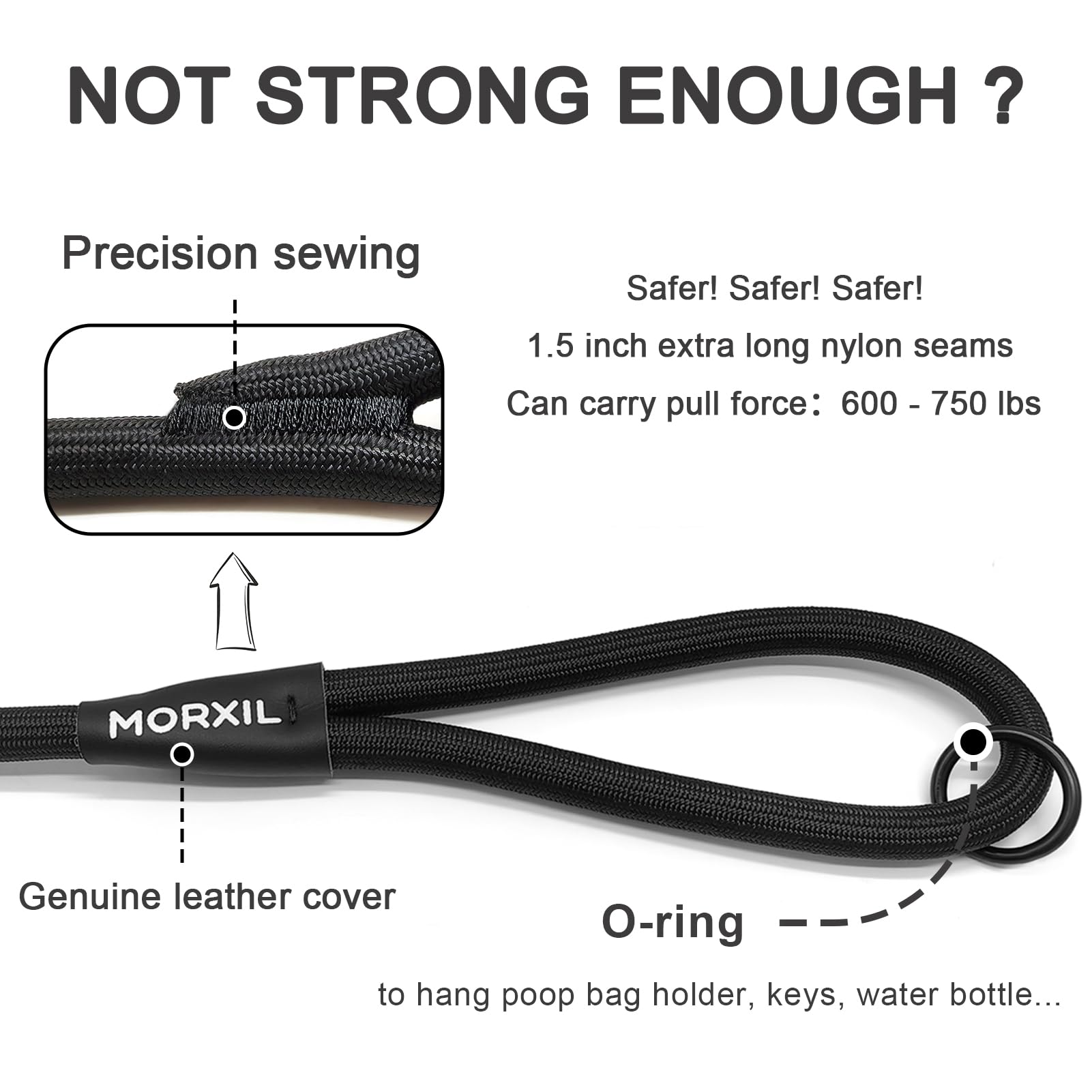 MORXIL Slip Lead diseñado para perros medianos y grandes en aventuras.
