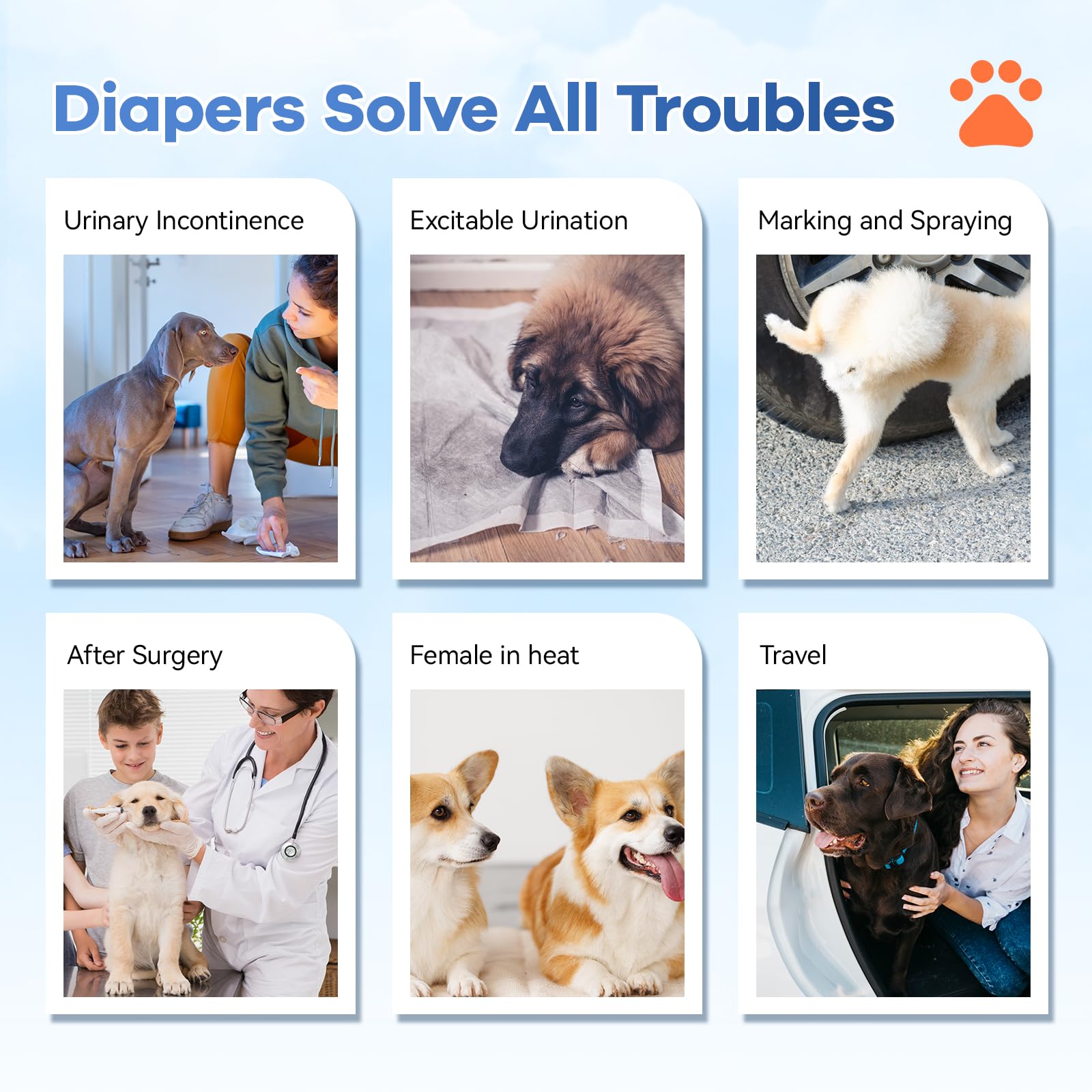 Mosamart panales-desechables-perro-capacidad-absorbente: alta capacidad para menos cambios.