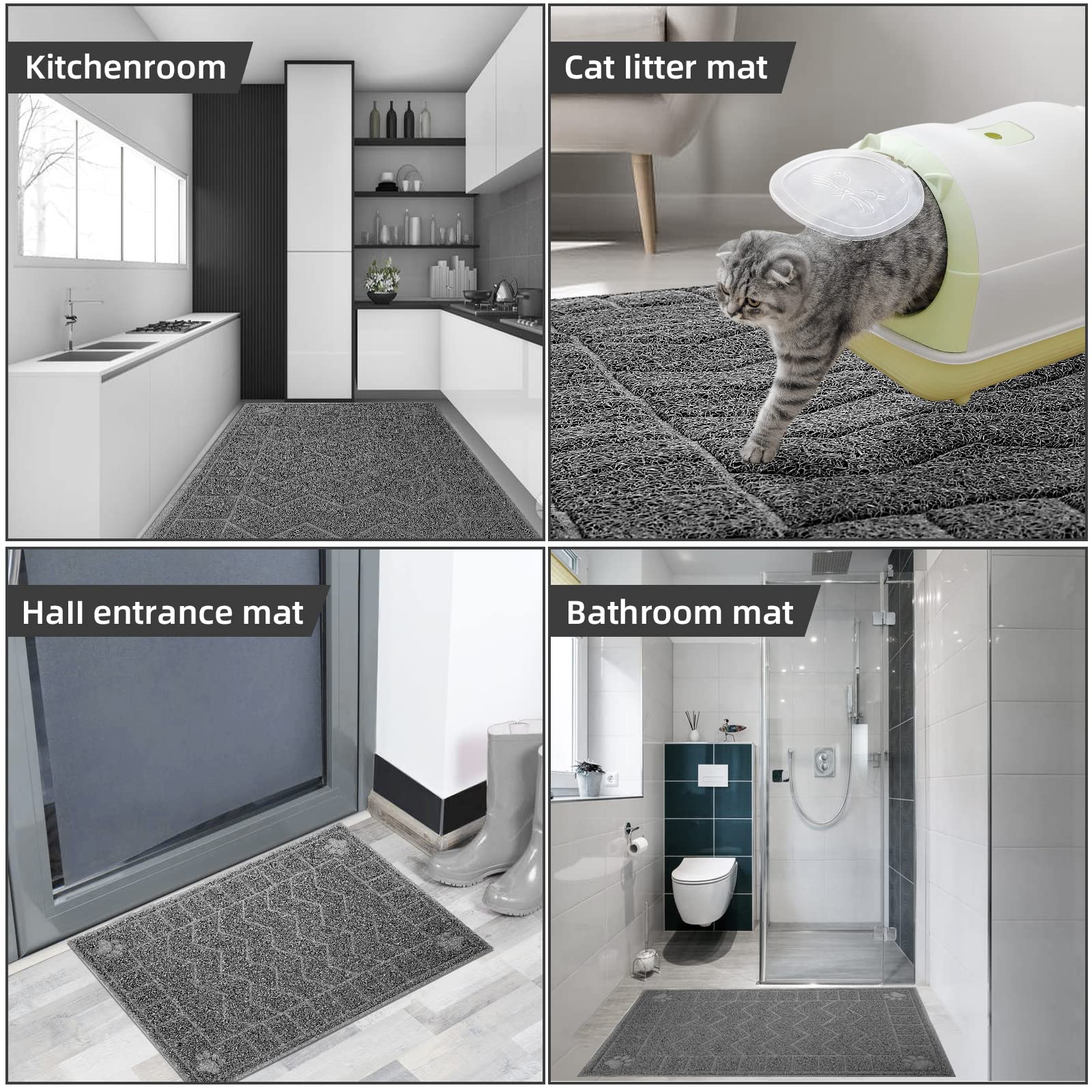 Tapis-litière Motsamla grande taille réduit les nettoyages quotidiens.