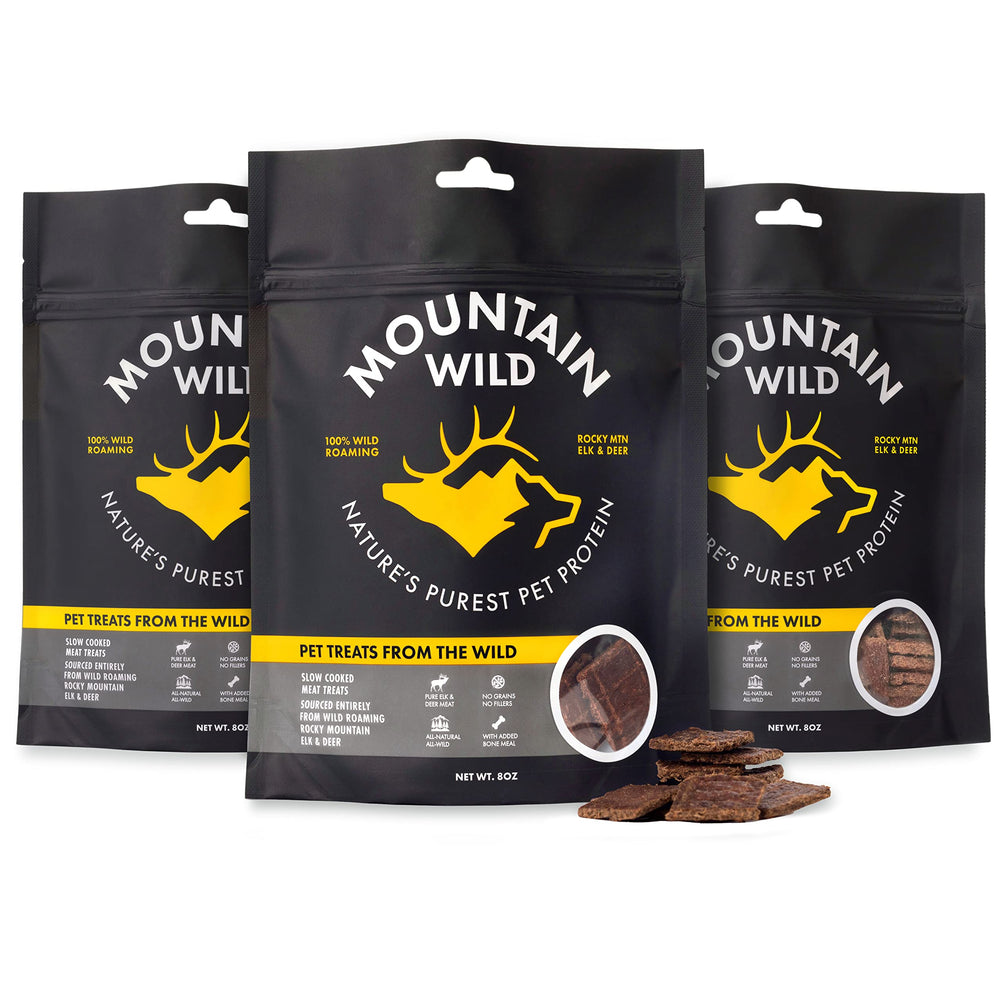 Tiras Mountain Wild de venado y alce en empaque, ideal para entrenamiento