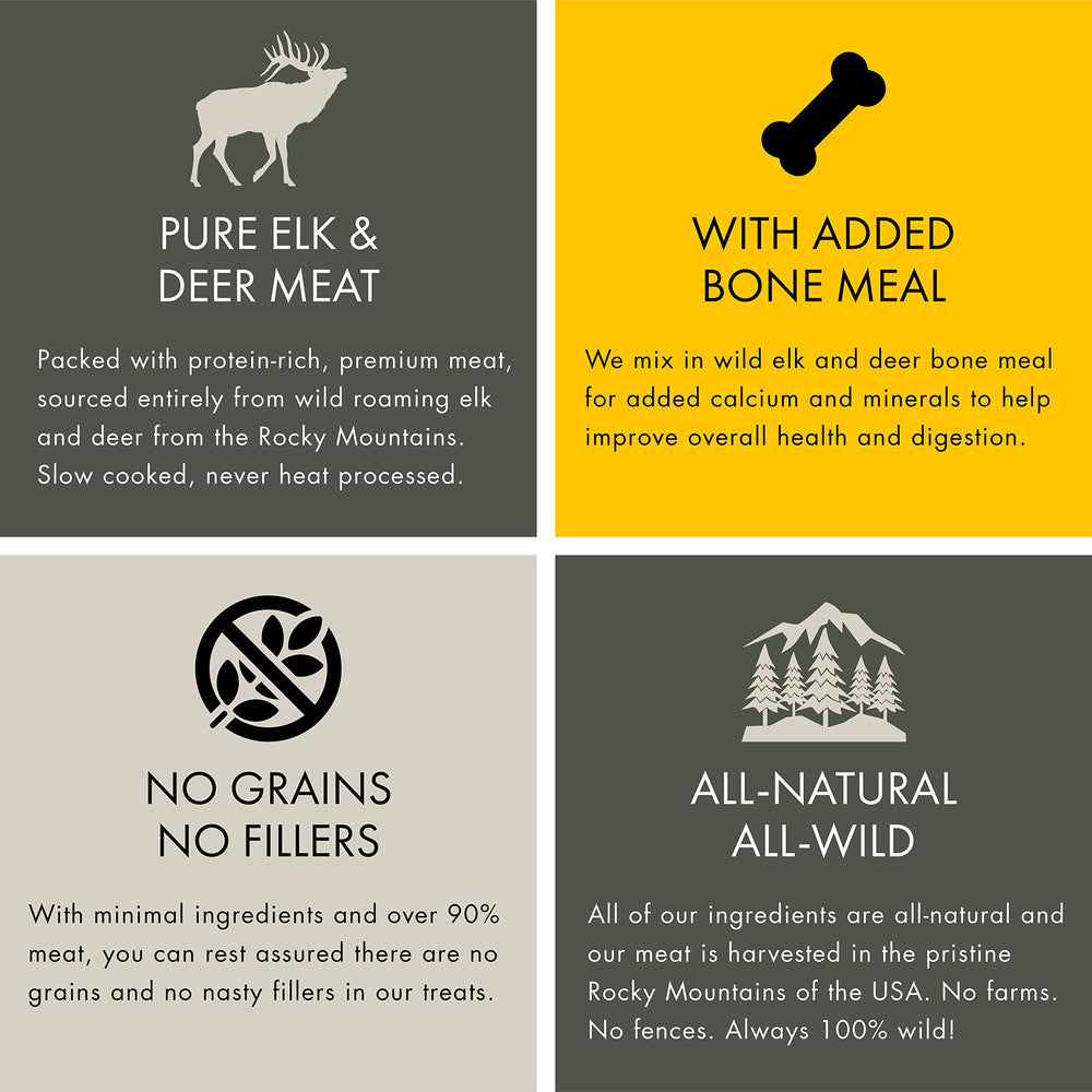 Sabor natural de venado y alce, proteína sabrosa para perros