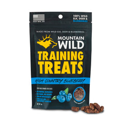 Golosinas Mountain Wild con alce y venado en bolsa, recompensa natural para entrenamiento.