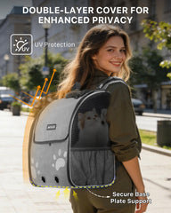 Moysoon Mochila-gato-cierres-pecho-hombro mantiene ajuste estable durante caminatas.
