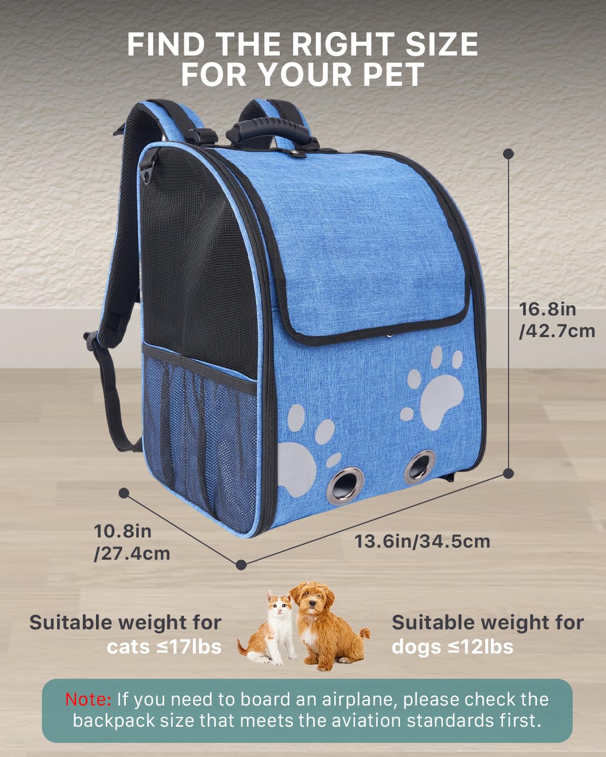 La Moysoon mochila gato ventana superior para observar el entorno con seguridad.