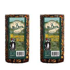 Mr. Bird Woodpecker Feast colgado con red incluido para alimentación exterior.