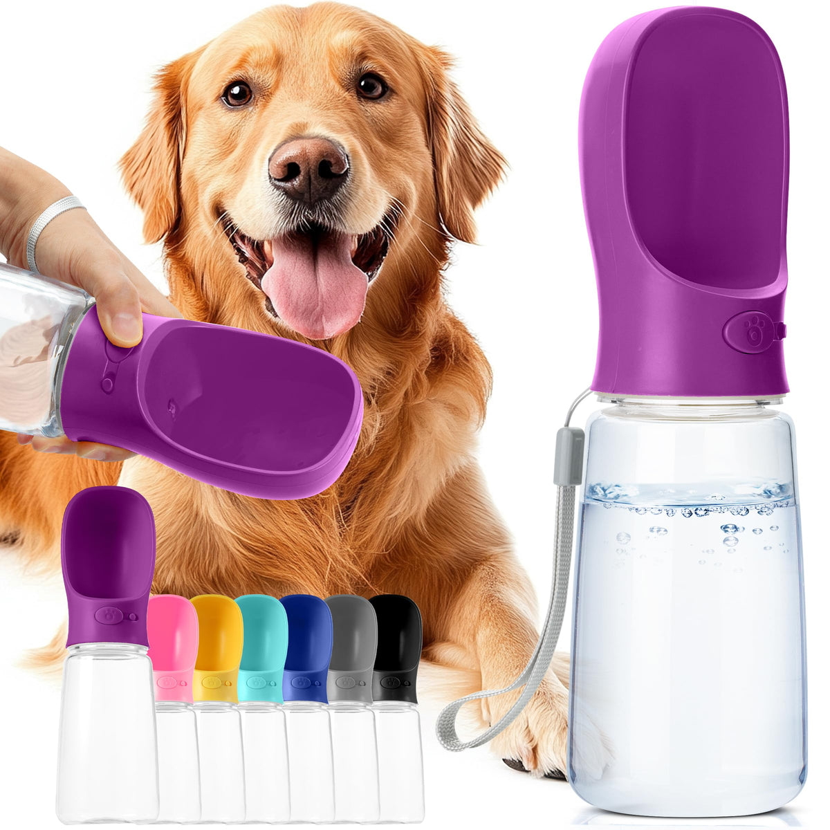 Mr. Pen botella de agua para perros con capacidad 19oz, ideal para paseos prolongados.