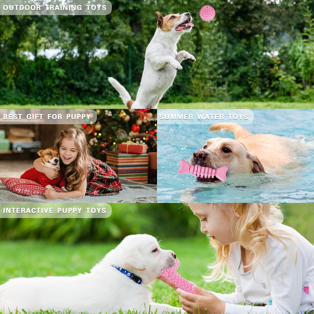 Juguetes rosados MRSOHRET para cachorros pequeños en conjunto, ideal para juego diario