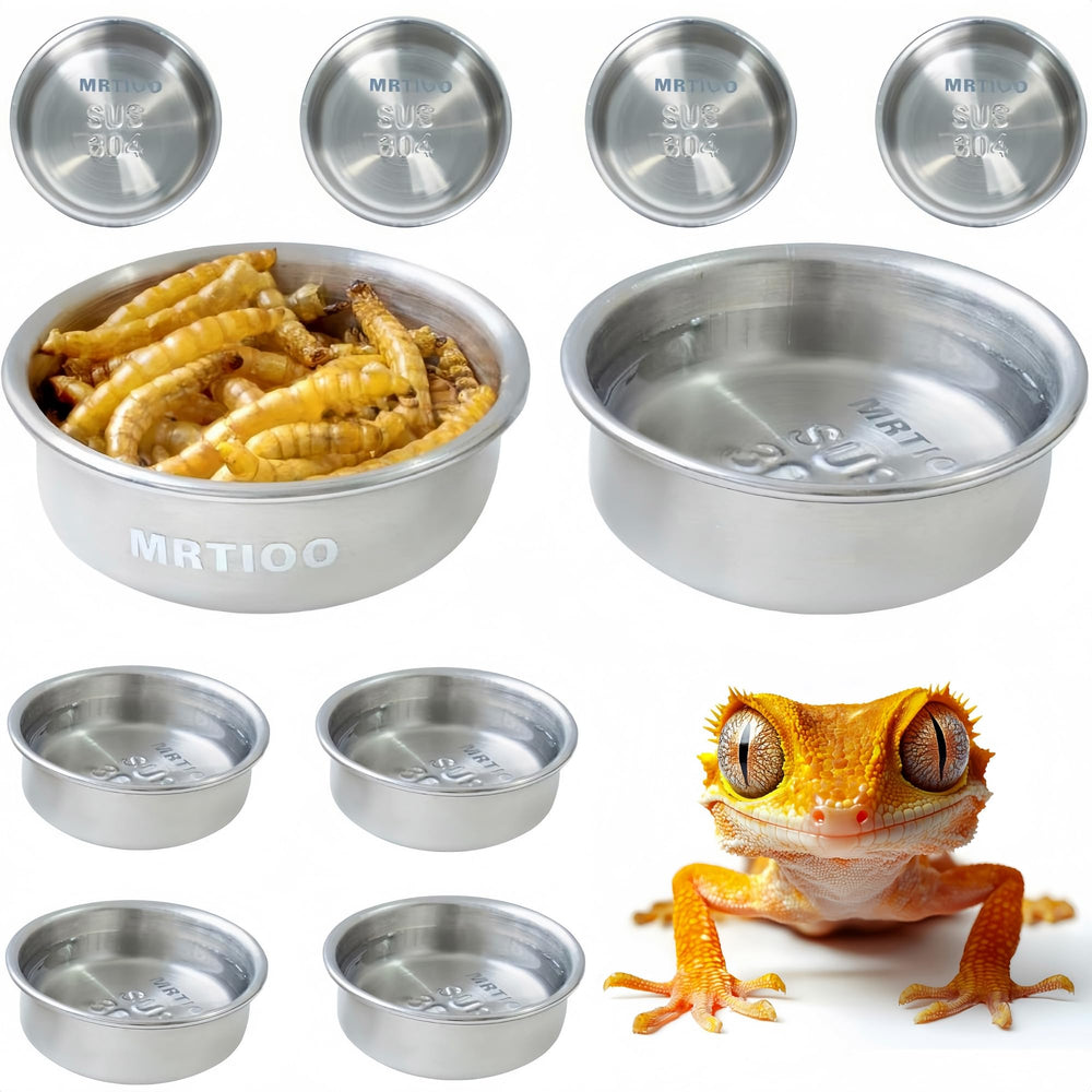 MRTIOO taza de alimentación en acero 304, 14 ml, duradera y fácil de limpiar para mascotas pequeñas.