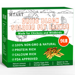 MTART larvas secas mosca soldado negra para gallinas, alto contenido proteico para aves.