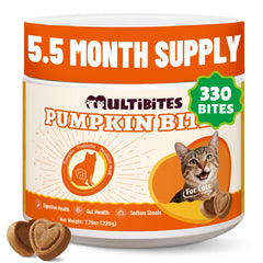 MULTIBITES 330 Bocados calabaza: bocado crujiente para gatos que apoya la digestión.