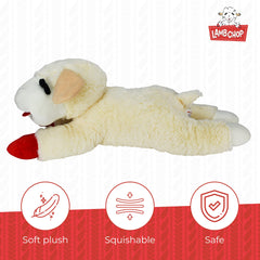 Detalle de costuras reforzadas en Multipet Lamb Chop para mayor durabilidad.