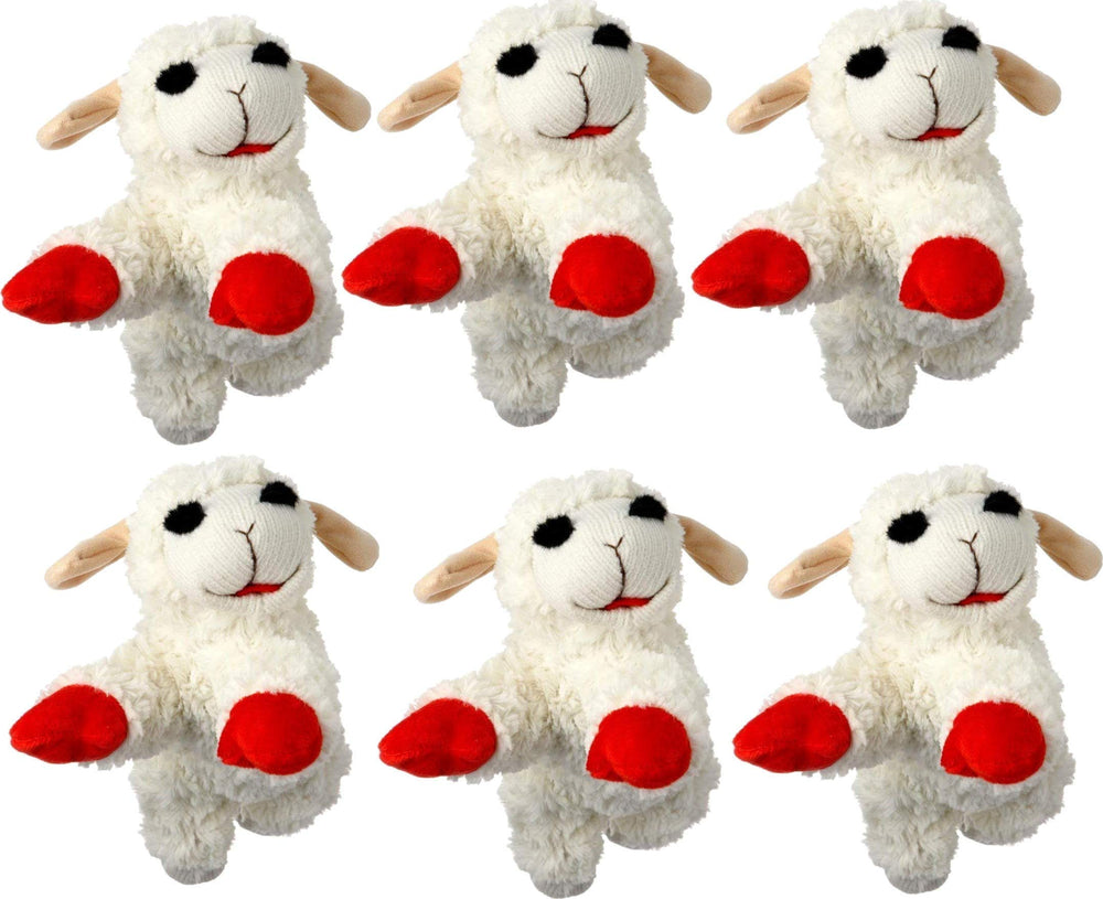 Peluche Multipet Lambchop blanco con sonido para juego interactivo y mordisqueo suave.