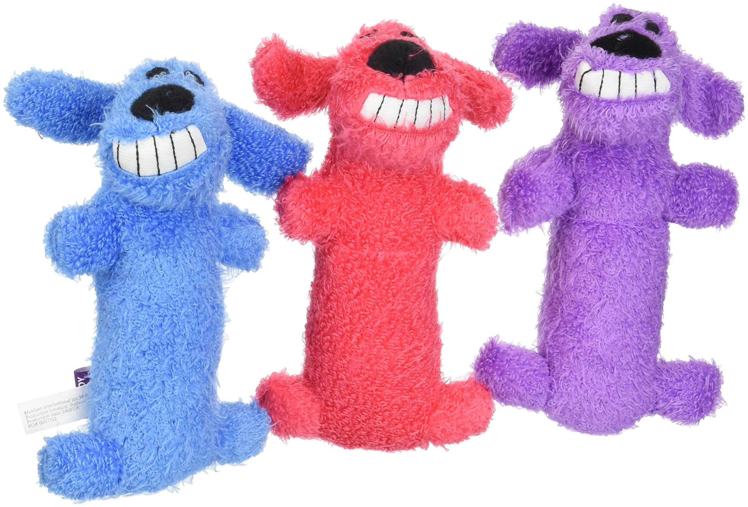 Multipet Loofa Peluche para Perro 6 pulgadas, vista frontal, ideal para juego diario.