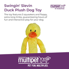 Patito de peluche Multipet para juego y búsqueda, brazos y patas grandes.
