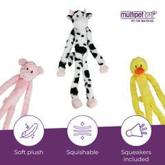 Multipet Swingin Slevin peluche con sonajeros múltiples para entretenimiento