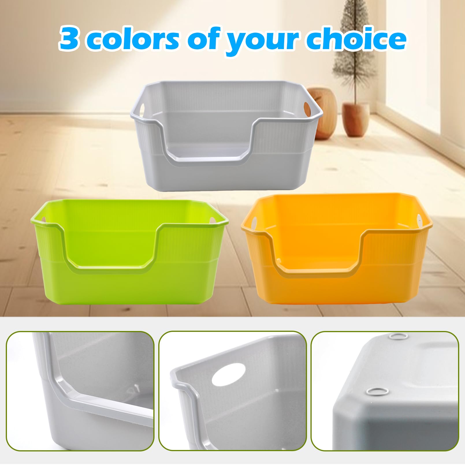 MUYG muyg-bandeja-gato-material-pp-durable, seguridad y durabilidad