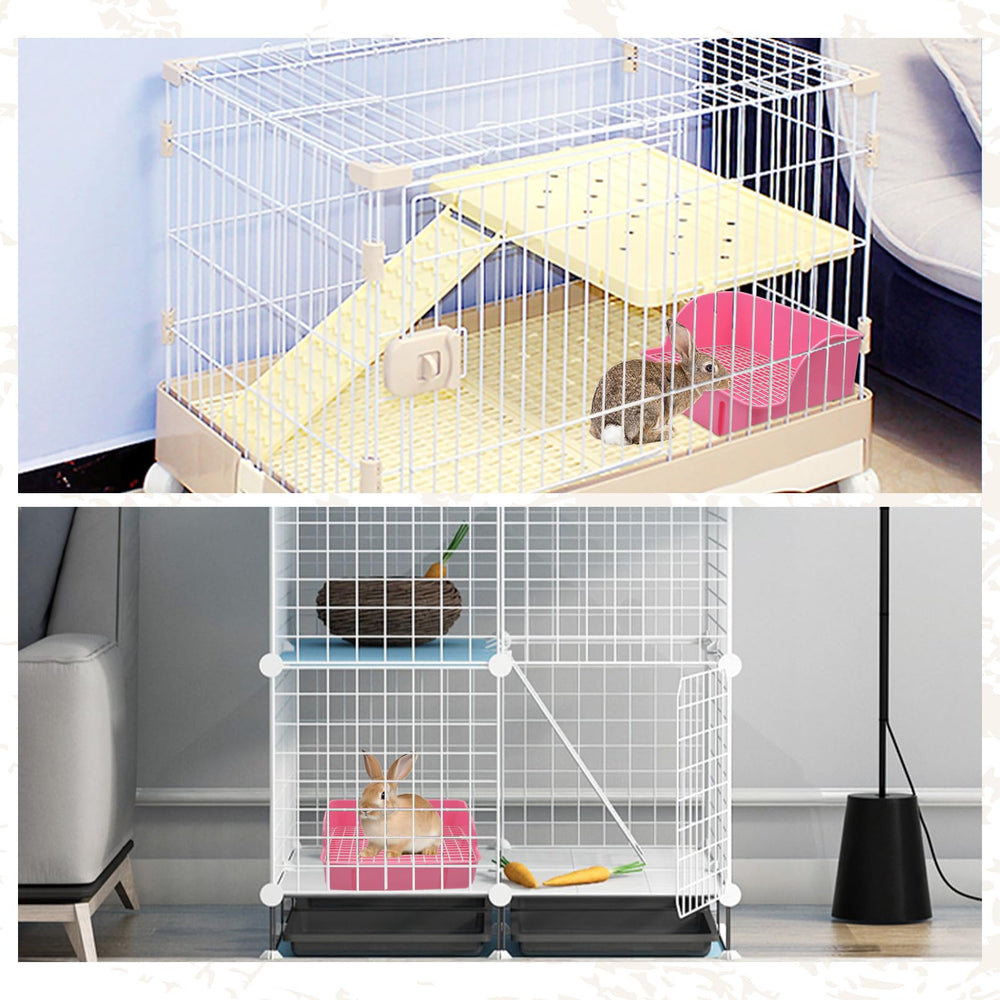 MUYG caja de arena para conejo azul, solución estable y fácil de limpiar.