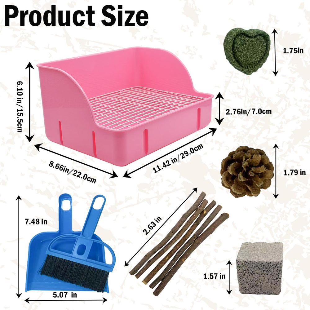 MUYG caja de arena para conejo blanca, diseño compacto para jaulas pequeñas.