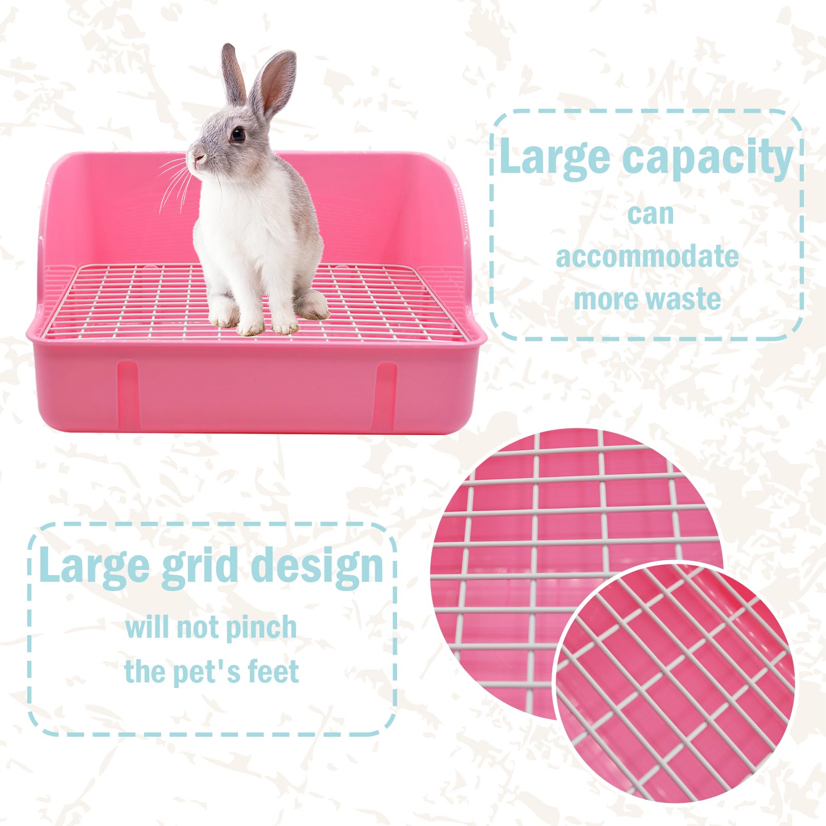 MUYG caja de arena para conejo con pestillo de seguridad para fijación estable.