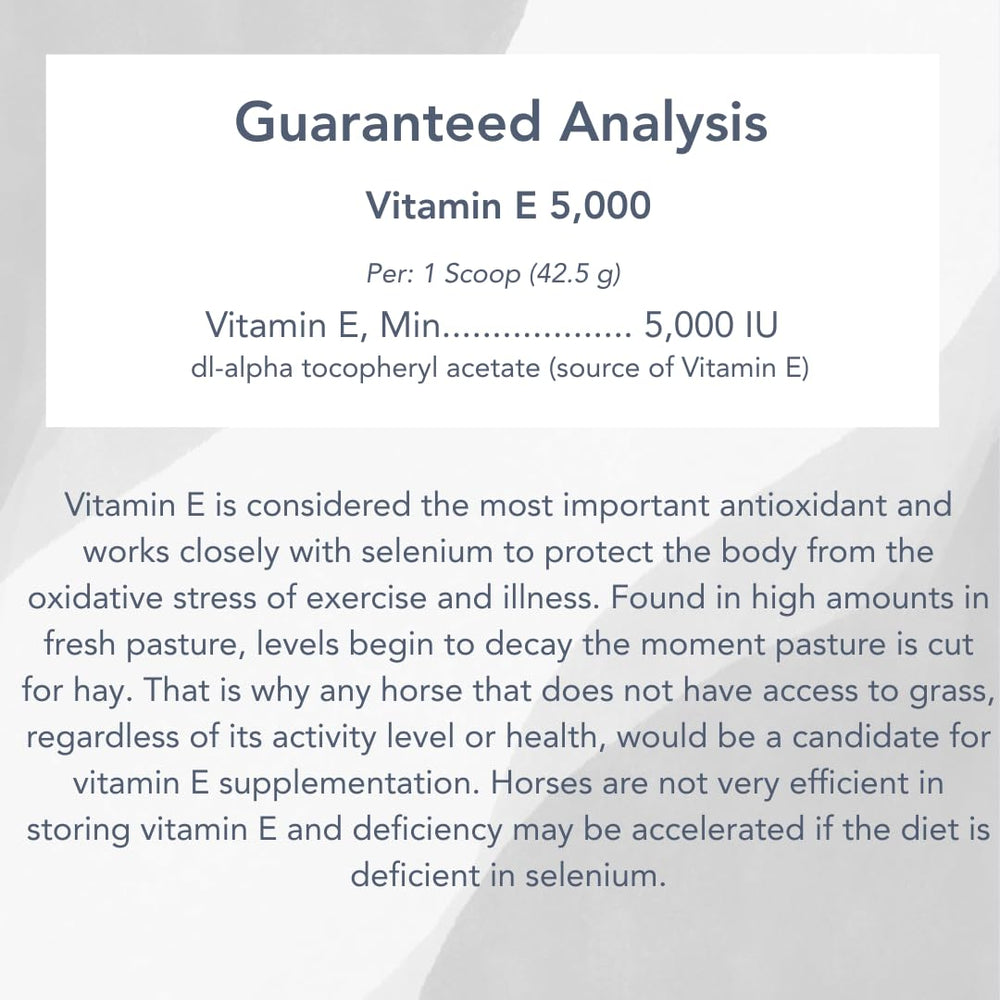 MVP Vitamina E 5000 en pellets, aprobado NASC para seguridad en la nutrición.